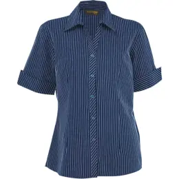 Ladies Quest Short Sleeve Blouse RoyalWhite